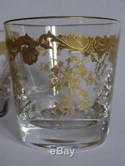 4 Verres A Whisky En Cristal Saint Louis Modele Massenet Gold