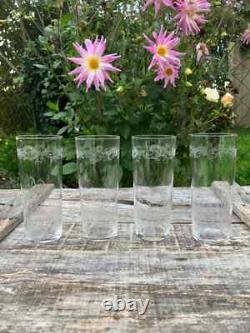4 Verres en cristal Forme gobelet Baccarat, Saint louis, autres