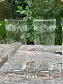 4 Verres en cristal Forme gobelet Baccarat, Saint louis, autres