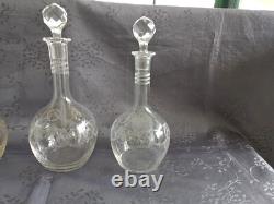 4 carafes à vin en cristal vers 1930 Saint Louis Baccarat