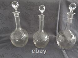 4 carafes à vin en cristal vers 1930 Saint Louis Baccarat