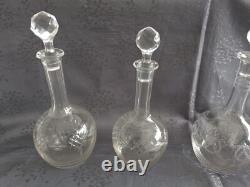 4 carafes à vin en cristal vers 1930 Saint Louis Baccarat