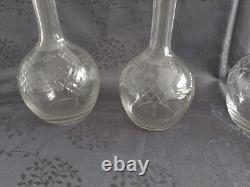 4 carafes à vin en cristal vers 1930 Saint Louis Baccarat