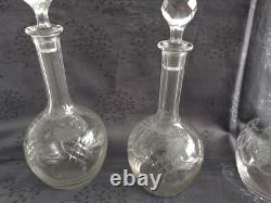 4 carafes à vin en cristal vers 1930 Saint Louis Baccarat