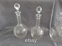 4 carafes à vin en cristal vers 1930 Saint Louis Baccarat