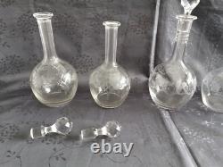4 carafes à vin en cristal vers 1930 Saint Louis Baccarat