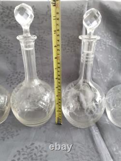 4 carafes à vin en cristal vers 1930 Saint Louis Baccarat