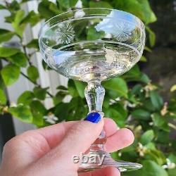 4 coupes à champagne en cristal taillé Baccarat St Louis modèle Marie Antoinette
