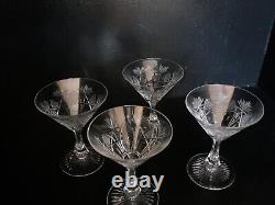 4 coupes flute à champage en cristal crystal Saint ST Louis modèle Niepce