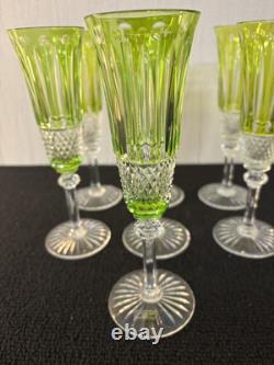 4 flûtes à champagne modèle Tommy cristal Saint Louis h 20.5 (prix à la pièce)
