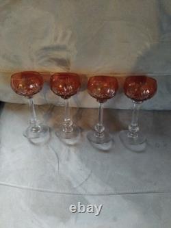 4 verre roemer cristal de st louis modèle Massenet H 16,5 cm