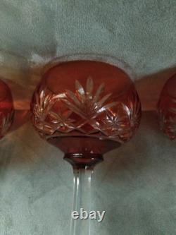 4 verre roemer cristal de st louis modèle Massenet H 16,5 cm