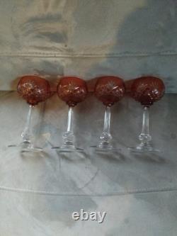4 verre roemer cristal de st louis modèle Massenet H 16,5 cm