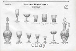 4 verres à eau en cristal Saint louis Modèle Massenet Metra taille 4593