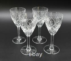 4 verres à eau en cristal saint louis modèle chantilly signé h = 17.5 cm