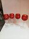 4 Verres A Vin 1950 Ancien Cristal De St Louis Hauteur 17 Cm