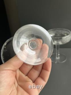 5 Coupe À Champagne En Cristal Gravé Baccarat Saint Louis