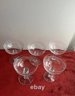 5 Coupes À Champagne En Cristal Grave St Louis Baccarat