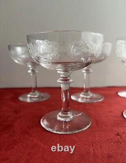 5 Coupes À Champagne En Cristal Grave St Louis Baccarat