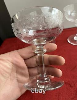 5 Coupes À Champagne En Cristal Grave St Louis Baccarat