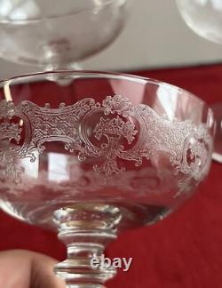 5 Coupes À Champagne En Cristal Grave St Louis Baccarat