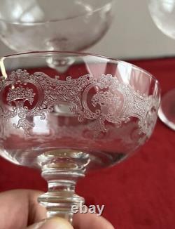 5 Coupes À Champagne En Cristal Grave St Louis Baccarat