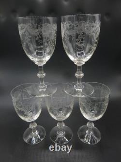 5 Grands Verres A Pied A Eau En Cristal Grave Saint Louis Talma No Baccarat