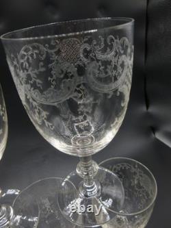 5 Grands Verres A Pied A Eau En Cristal Grave Saint Louis Talma No Baccarat
