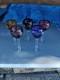 5 Grands Verres De Couleurs En Cristal.st Louis