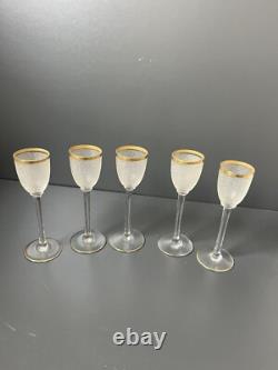 5 Verres A Liqueur En Cristal Givre St Louis Baccarat