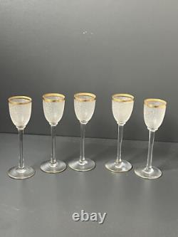 5 Verres A Liqueur En Cristal Givre St Louis Baccarat