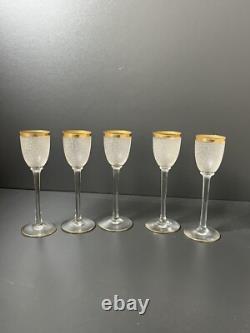 5 Verres A Liqueur En Cristal Givre St Louis Baccarat