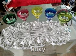 5 Verres A Vin Cristal Double Dans Le Goût De Saint Louis Modèle Bristol