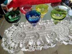 5 Verres A Vin Cristal Double Dans Le Goût De Saint Louis Modèle Bristol