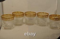 5 Verres A Whisky Cristal St Louis Thistle Modele Moyen Glasses