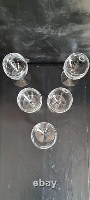 5 Verres Ballons Cristal SAINT-LOUIS Service MADRID Couronnes de Laurier Gravées