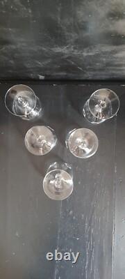 5 Verres Ballons Cristal SAINT-LOUIS Service MADRID Couronnes de Laurier Gravées