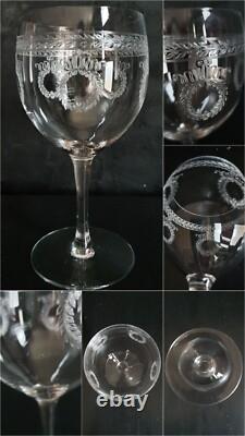 5 Verres Ballons Cristal SAINT-LOUIS Service MADRID Couronnes de Laurier Gravées 5 Verres Ballons Cristal SAINT-LOUIS Service MADRID Couronnes de Laurier Gravées