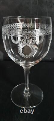 5 Verres Ballons Cristal SAINT-LOUIS Service MADRID Couronnes de Laurier Gravées