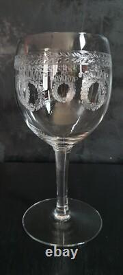 5 Verres Ballons Cristal SAINT-LOUIS Service MADRID Couronnes de Laurier Gravées