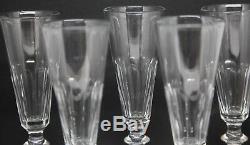 5 Verres Flutes Champagne Anciens Cristal Tailles Baccarat Saint Louis Caton