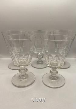 5 anciens verres à eau en cristal SAINT-LOUIS / BACCARAT Hauteur 14,5 cm