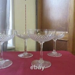 5 coupes a champagne en cristal saint louis modèle Roty vendôme