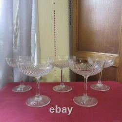 5 coupes a champagne en cristal saint louis modèle Roty vendôme