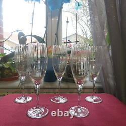 5 flutes a champagne cristal de baccarat ou saint louis modèle a cote vénitienne