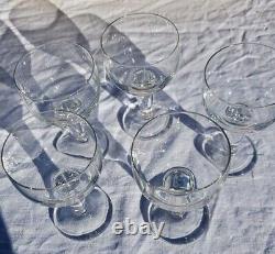 5 verres à eau ou vin cristal taillé baccarat st louis modèle marie antoinette