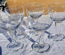 5 verres à eau ou vin cristal taillé baccarat st louis modèle marie antoinette