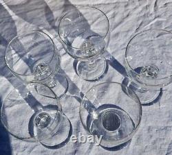 5 verres à eau ou vin cristal taillé baccarat st louis modèle marie antoinette