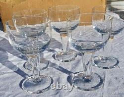 5 verres à eau ou vin cristal taillé baccarat st louis modèle marie antoinette