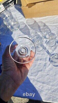5 verres à eau ou vin cristal taillé baccarat st louis modèle marie antoinette